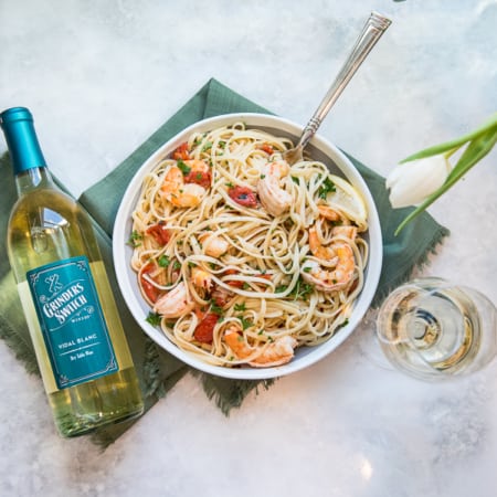 Shrimp Pasta with a White Wine Sauce