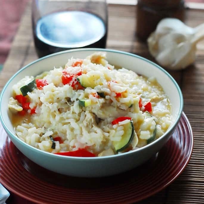 Easy Chicken Risotto with Zucchini - Grinder's Switch Winery