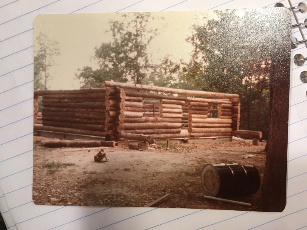 building the log cabin