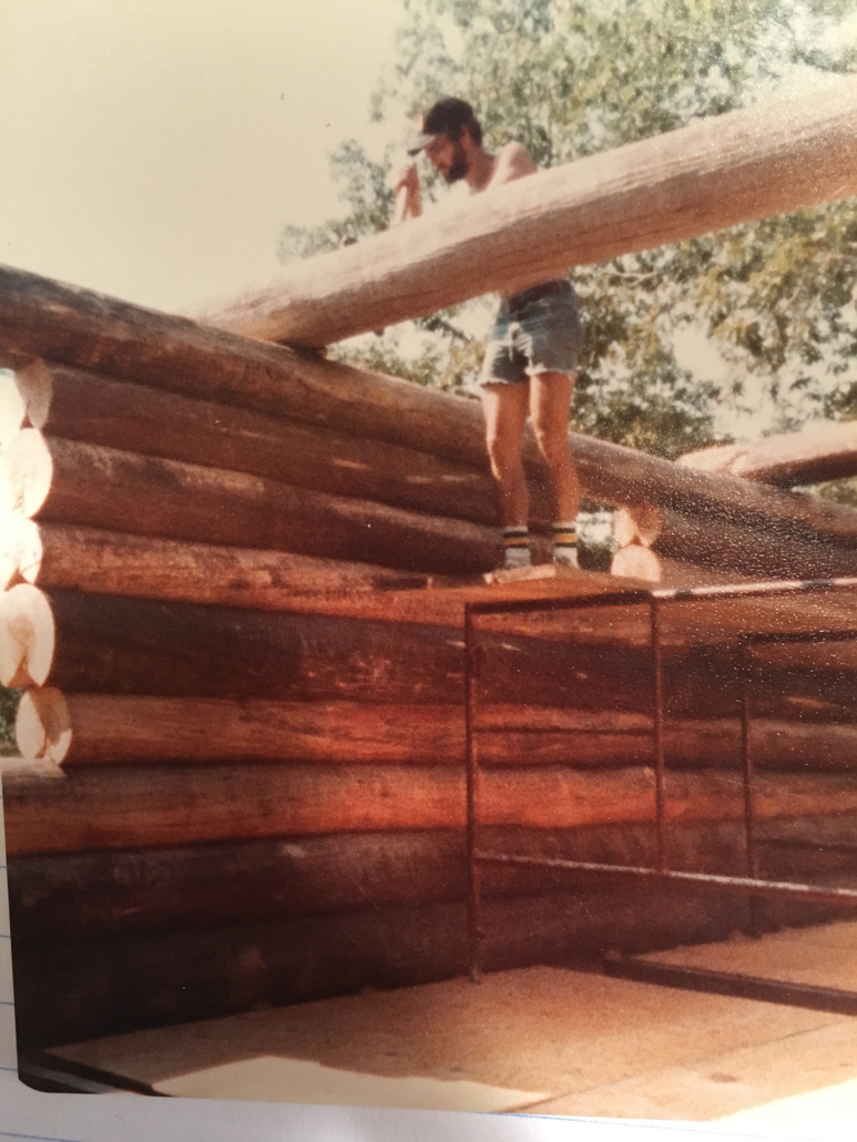 building the log cabin