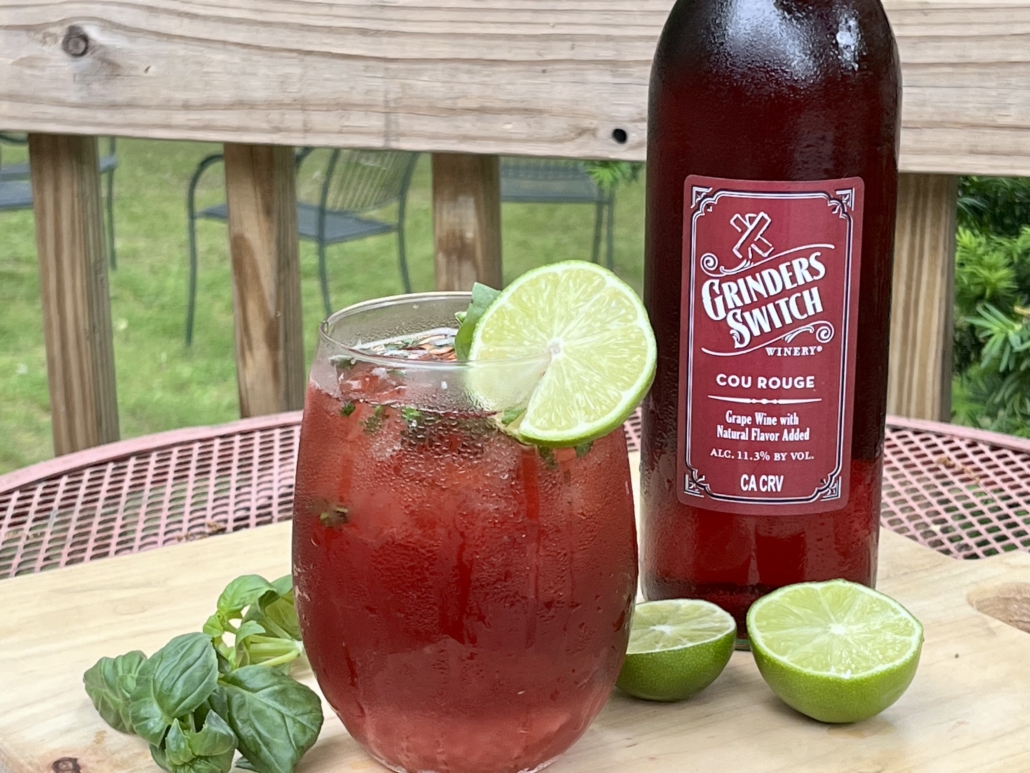 Strawberry basil bramble