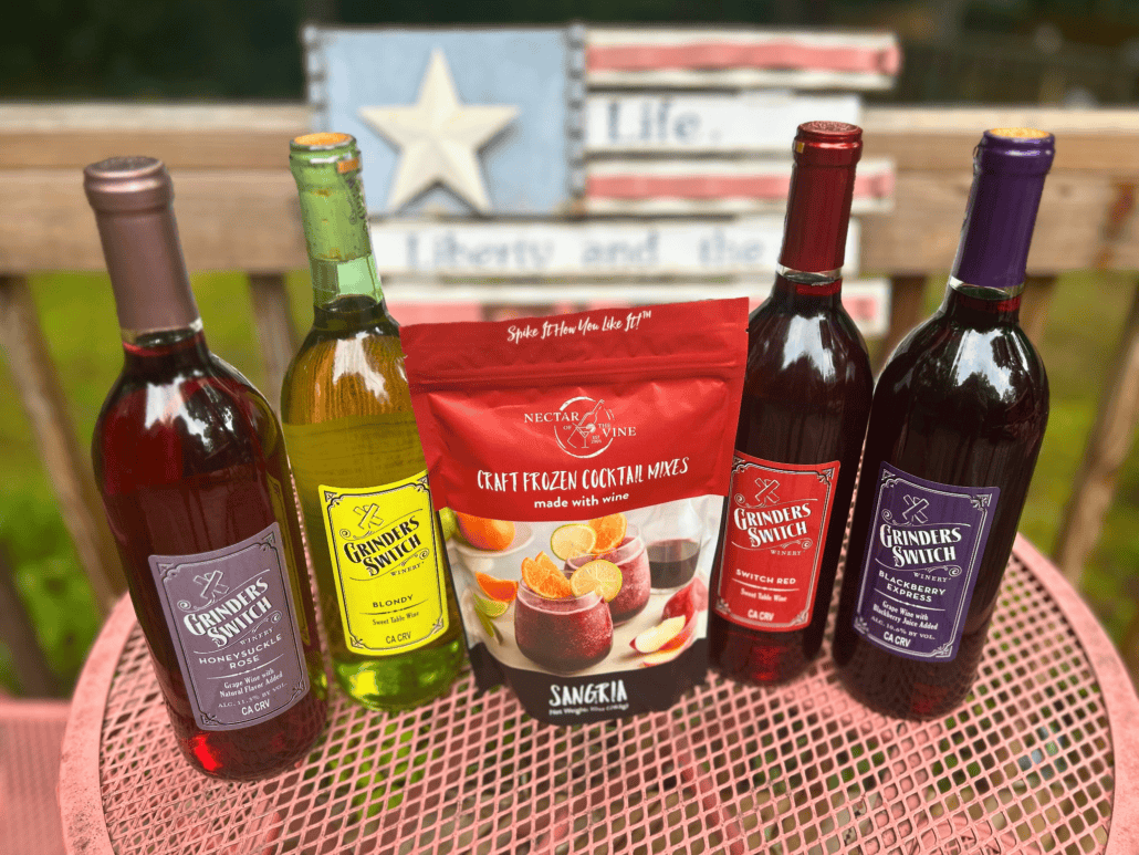 Fourth of July Party Pack with four bottles of sweet wine and a bag of slushy mix