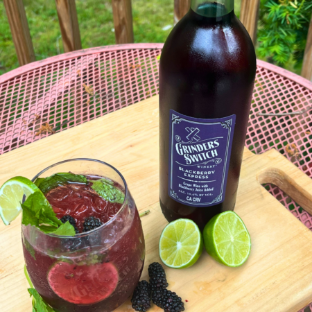 Blackberry Mojito Spritz with Grinder's Switch Winery Blackberry Express