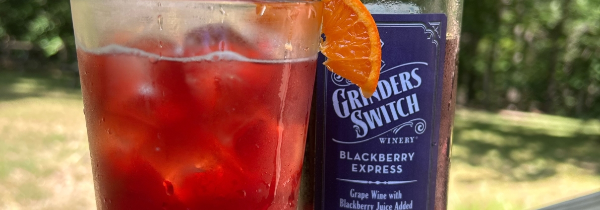 Blackberry Sweet Tea Sangria made with Grinder's Switch Winery Blackberry Express