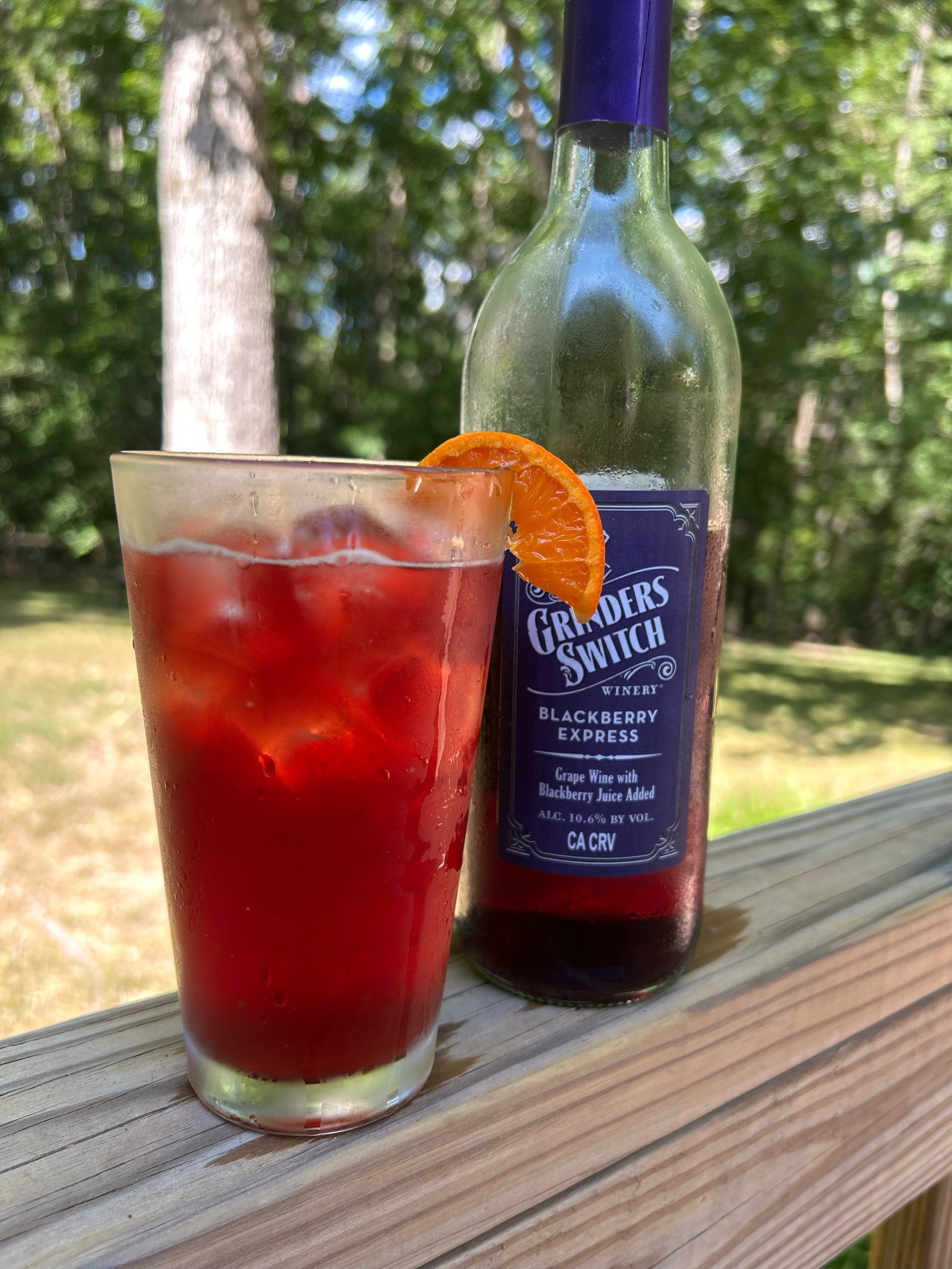 Sweet Tea Wine Cocktail made with Grinder's Switch Winery Blackberry Express wine