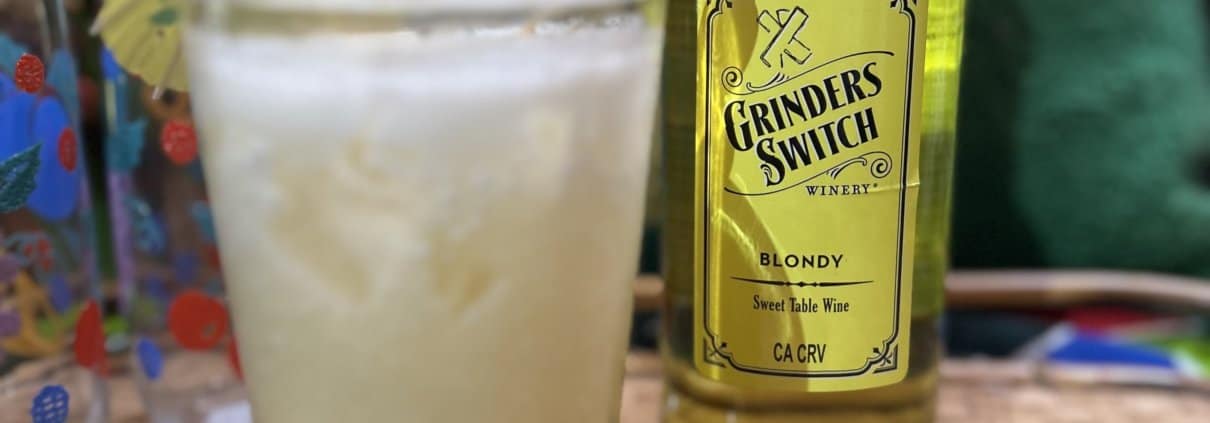 Pina Colada Wine Cocktail made with Grinder's Switch Winery Blondy wine