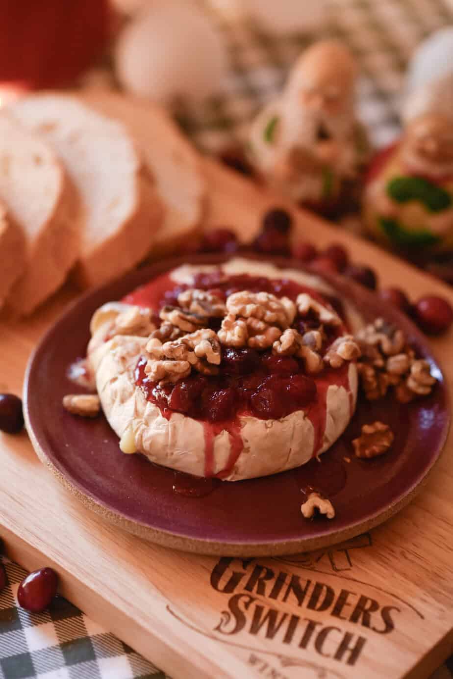 Baked Brie made with Grinder's Switch Winery Cran-Merry wine