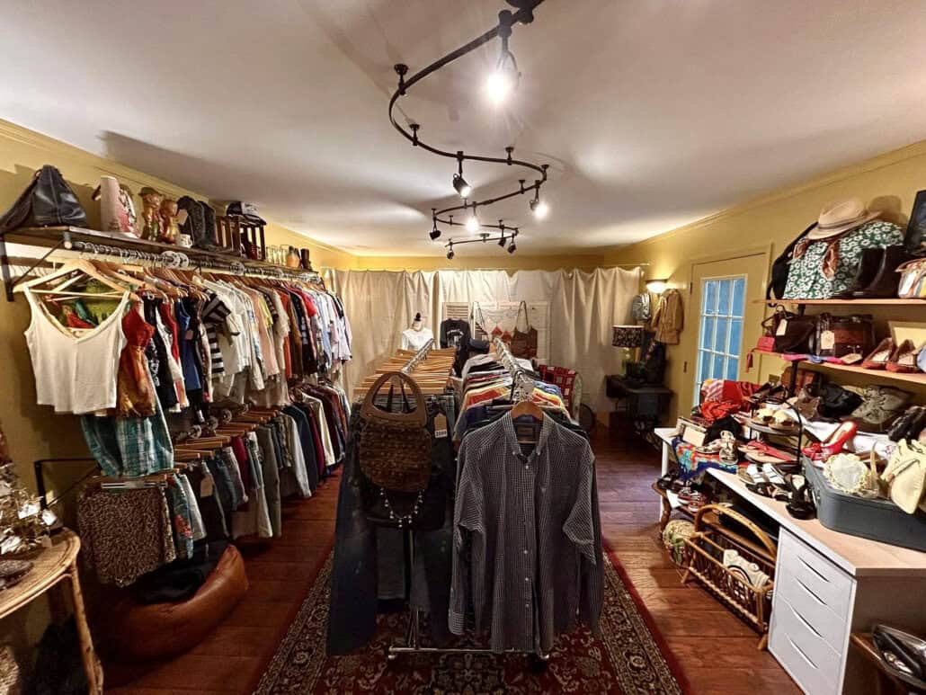 Cellar Vintage clothing store inside of Grinder's Switch Winery in Centerville Tennessee