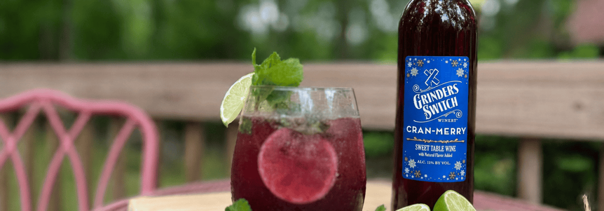 Berry Fizz wine cocktail with Grinder's Switch Winery Cran-Merry Wine